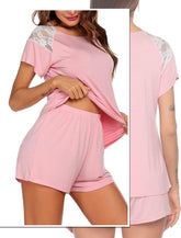 Avidlove Pajama Shorts Set Short Sleeve Top and Shorts Modal PJ Sets Two Piece Sleepwear